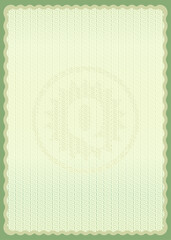 Guilloche background with protective letter Q