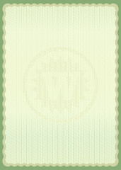 Guilloche background with protective letter W