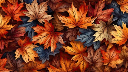  a bunch of leaves that are all over the place for a wallpaper or a wall hanging on a wall.  generative ai