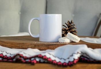 Obraz na płótnie Canvas Mug Mockup, 11oz Coffee Mug Mockup, Tabletop Mockup, Cozy Mug, Modern Mug Mockup, Minimal Styled Stock