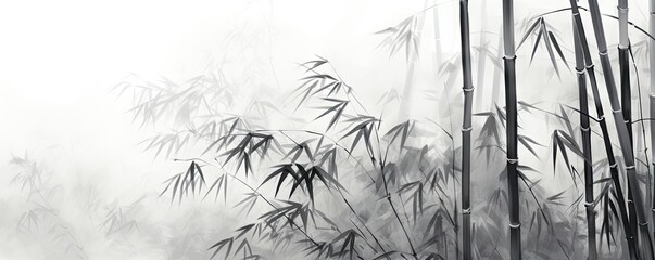 bamboos are drawn to look like a painting Generative Ai - obrazy, fototapety, plakaty