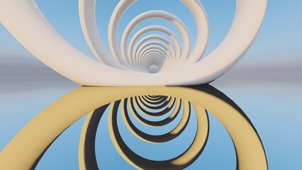 Abstract background round pattern in design 3d render