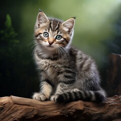 Naklejka na ściany i meble portrait of a Lovely Kitten Cute Kitty Kitten