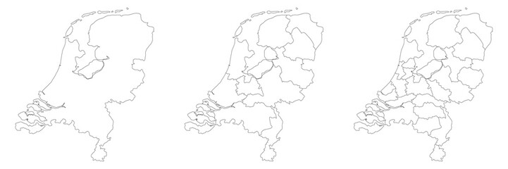 Netherlands map. Map of holland in set - obrazy, fototapety, plakaty