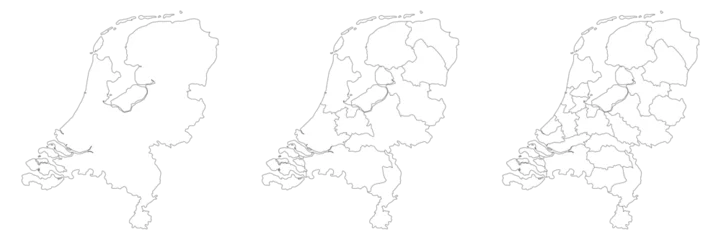 Fotobehang Netherlands map. Map of holland in set © Supatra