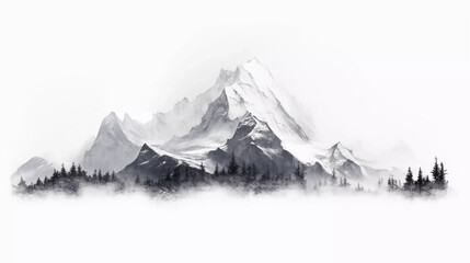 mountain on a white background
