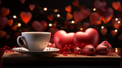 cup of coffee with red heart