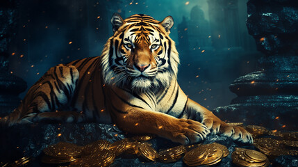 Fototapeta na wymiar tigre poderoso 
