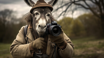 meme fotógrafo burro  - obrazy, fototapety, plakaty
