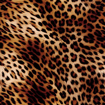 Close up of leopard print fur. This has been edited to be a seamless repeating pattern texture.