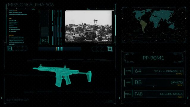 Futuristic Sci-fi HUD Rifle Gunscreen (Transparent)