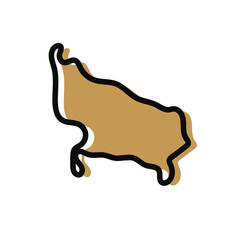Uttar Pradesh vector map on white background.