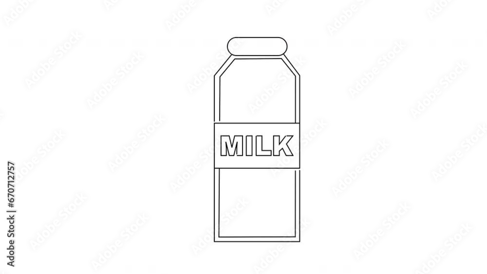 Wall mural animated sketch of a bottle of milk icon