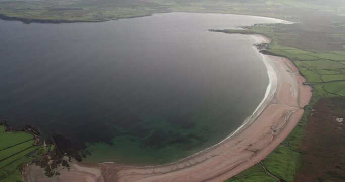 Spectacular 4K aerial video of flying above picturesque Atlantic coast at the morning, Dingle Peninsula, Kerry, Ireland