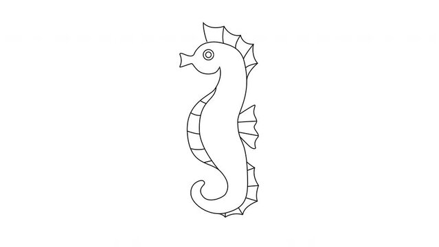 animated sketch of a seahorse icon