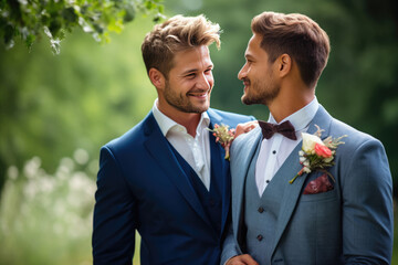 Two beautiful gay grooms on their wedding