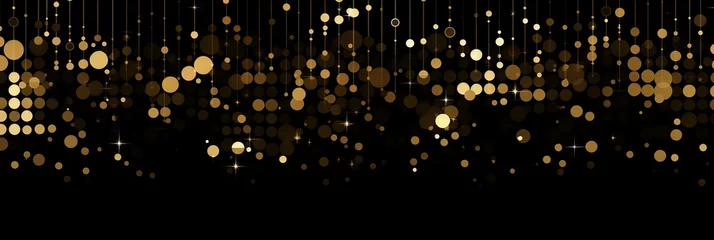 Foto op Canvas new years eve web banner background wallpaper gold celebreation balloons, tinsel, lights © Martin