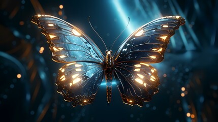 3D illustration innovation evolution butterfly
