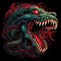 "Gruselige Kreaturen & Dunkle Mächte: Einzigartige T-Shirt Designs - Von durchscheinenden Gespenstern bis zu blutrünstigen Zombies, entdecken Sie das Unheimliche in jedem Bild!"