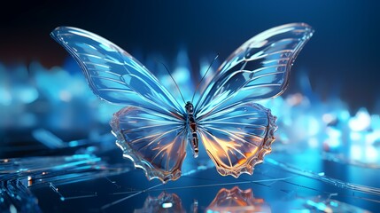 3D illustration innovation evolution butterfly