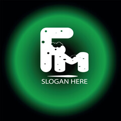 A creative FM logo desing make by adobe illustrator.