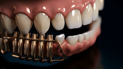 Fototapeta na wymiar Closeup of dental teeth implant