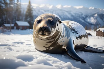 sea lion on the beach generative ai 