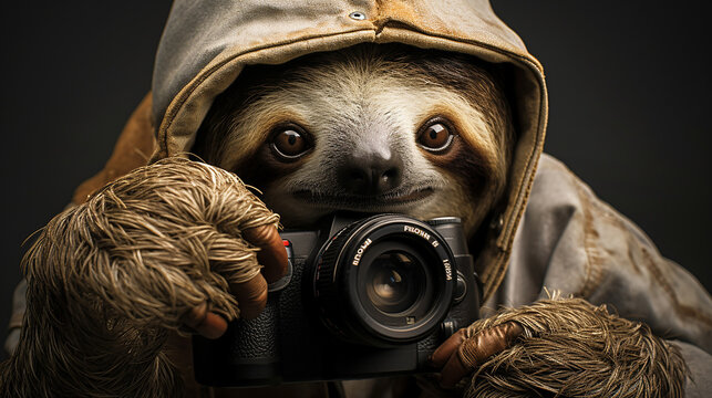 fotografo bicho pregui&ccedil;a engra&ccedil;ado 