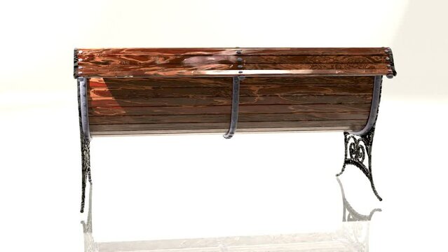 vintage bench rotating animation on the white background.