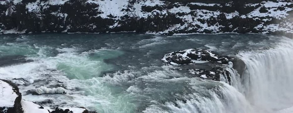 Gullfoss Waterfall Winter