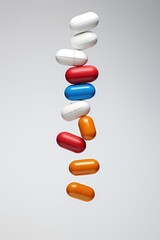 pill capsules fallling ,medical concept , health care 