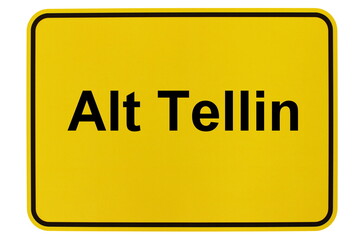 Illustration eines Ortsschildes der Gemeinde Alt Tellin in Mecklenburg-Vorpommern