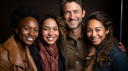 Fototapeta premium A multicultural family, each member representing a different ethnicity