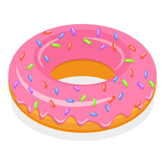 3D Isometric Flat Vector Set of Set Of Rubber Rings, Inflatable Swimming Toys. Item 6