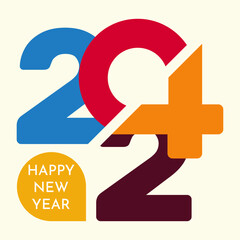 Happy New Year 2024 logo design.background design for banner, cover, card.