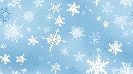  a blue and white snowflake background with white snow flakes on a light blue background with white snow flakes on a light blue background.  generative ai