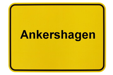 Illustration eines Ortsschildes der Gemeinde Ankershagen in Mecklenburg-Vorpommern