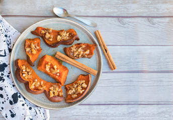 Roasted Pumpkin Slices with Walnuts
