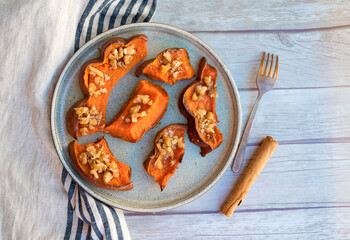 Roasted Pumpkin Slices with Walnuts