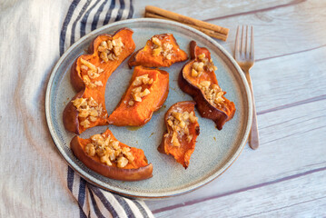 Roasted Pumpkin Slices with Walnuts