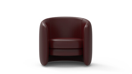 Modern  red leather armchair isolated on white background. Furniture Collection
