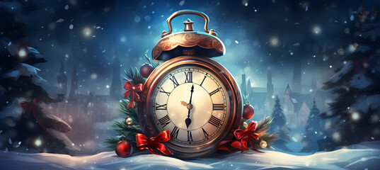 Christmas or New Year clock