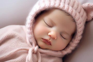 Fototapeta na wymiar Professional photoshoot of a cute newborn mixed-raced baby 