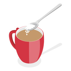 3D Isometric Flat Vector Icon of Sugar Packs Set, Disposable Packaging Bundle. Item 3