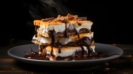 Beautiful tasty cake with chocolate