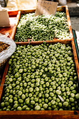 Background. Background of freshly picked green olives