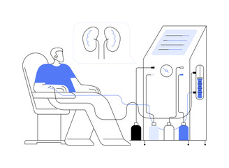 Dialysis machine abstract concept vector illustration.