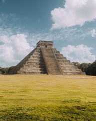 Iconic El Castillo pyramid at Chichen Itza, Tulum