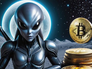 alien in the space, bitcoin 