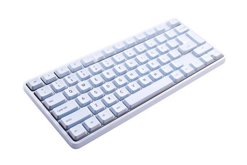 Sleek white wireless keyboard isolated on transparent background, Generative Ai